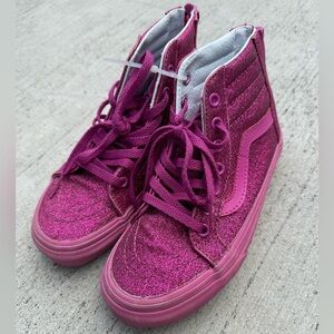 Vans Pink High-Top Sneakers with Glitter Finish